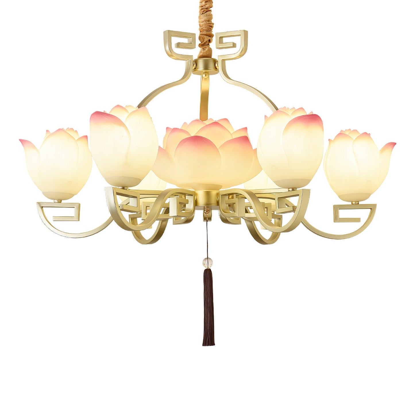 Lotus Bloom Chandelier - Elegant Design with Adjustable Height & LED L