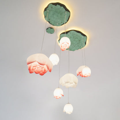 Elegant Lotus Chandelier - Adjustable Brightness & Energy Efficient De