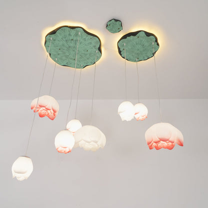 Elegant Lotus Chandelier - Adjustable Brightness & Energy Efficient De