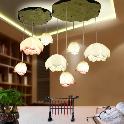 Elegant Lotus Chandelier - Adjustable Brightness & Energy Efficient De