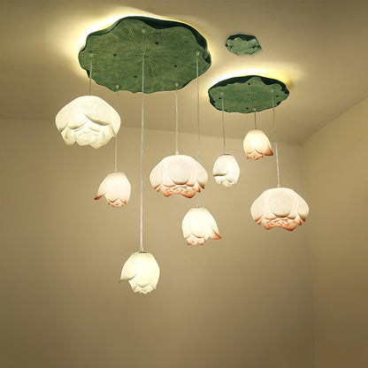 Elegant Lotus Chandelier - Adjustable Brightness & Energy Efficient De