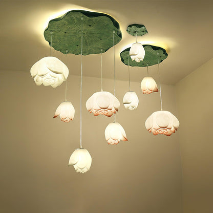 Elegant Lotus Chandelier - Adjustable Brightness & Energy Efficient De