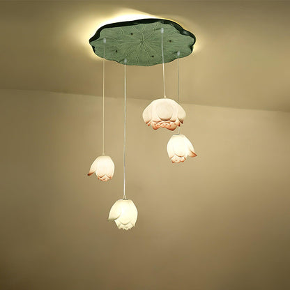 Elegant Lotus Chandelier - Adjustable Brightness & Energy Efficient De