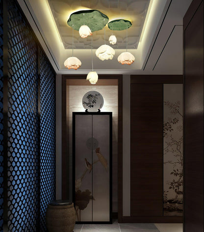 Elegant Lotus Chandelier - Adjustable Brightness & Energy Efficient De