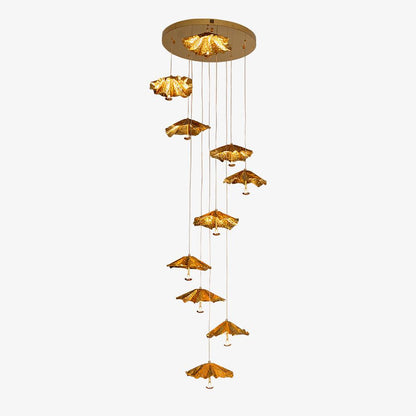 Elegant Livra Leaf Chandelier - Adjustable Height, LED Compatible