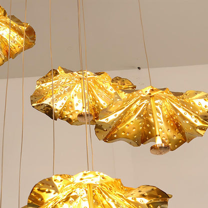 Elegant Livra Leaf Chandelier - Adjustable Height, LED Compatible