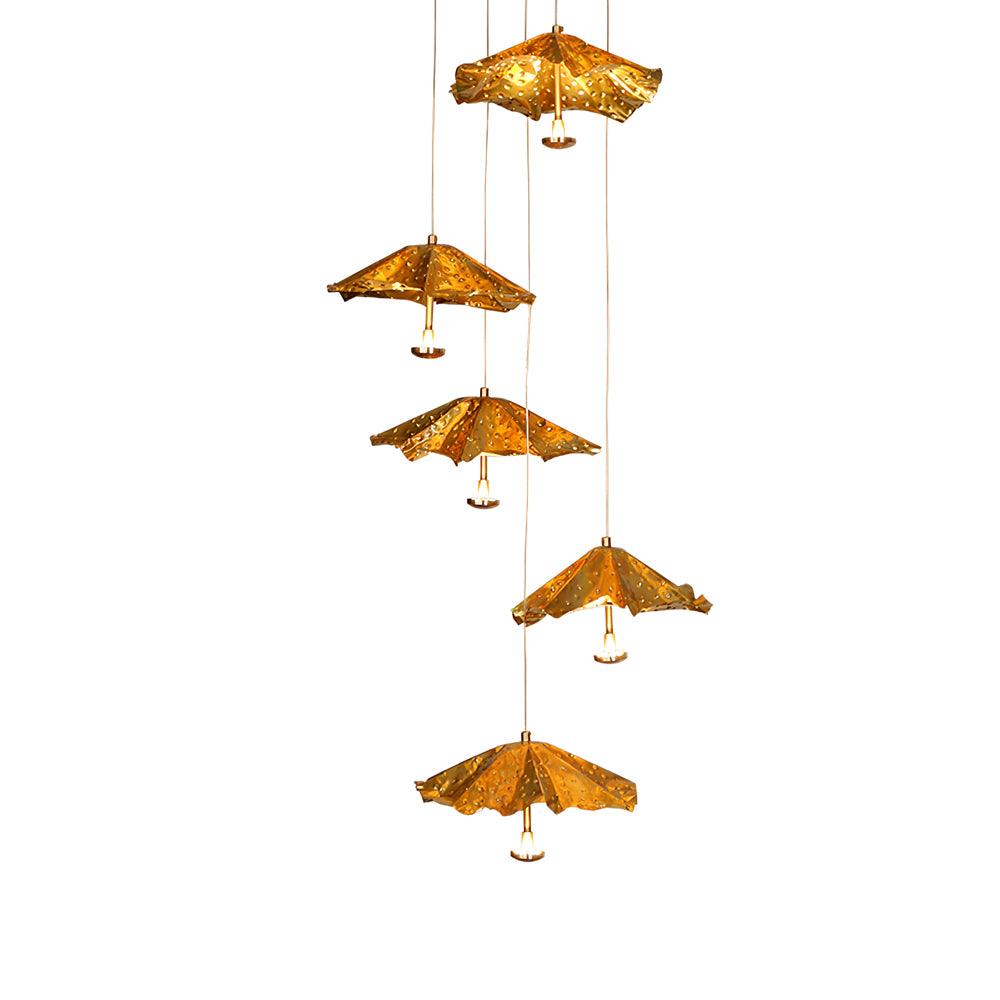 Elegant Livra Leaf Chandelier - Adjustable Height, LED Compatible