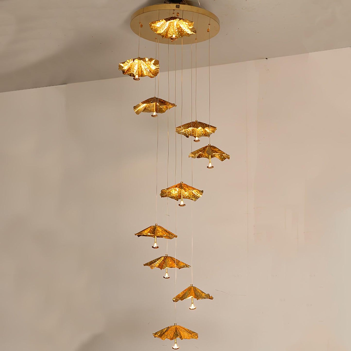 Elegant Livra Leaf Chandelier - Adjustable Height, LED Compatible
