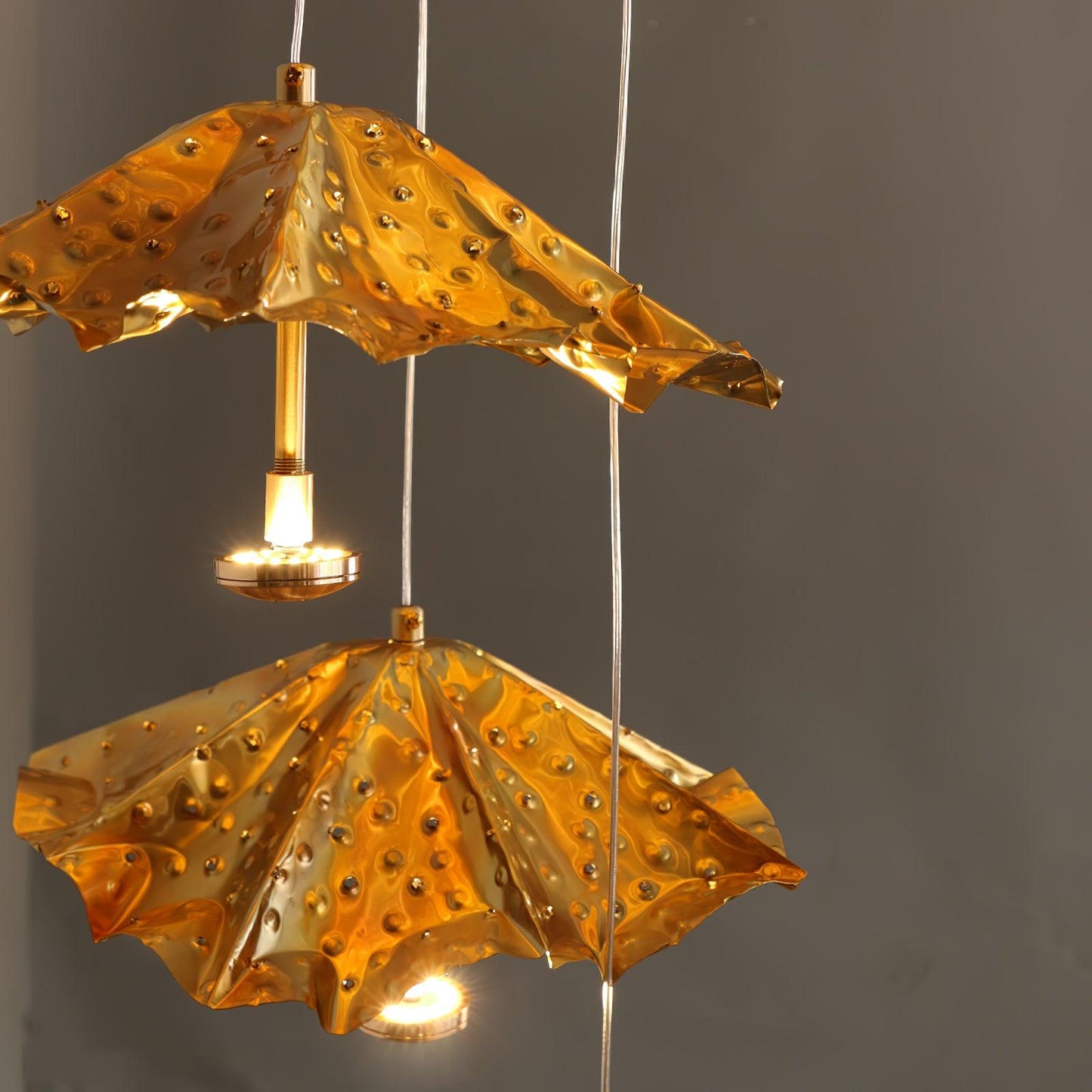 Elegant Livra Leaf Chandelier - Adjustable Height, LED Compatible