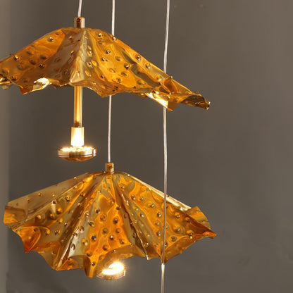 Elegant Livra Leaf Chandelier - Adjustable Height, LED Compatible