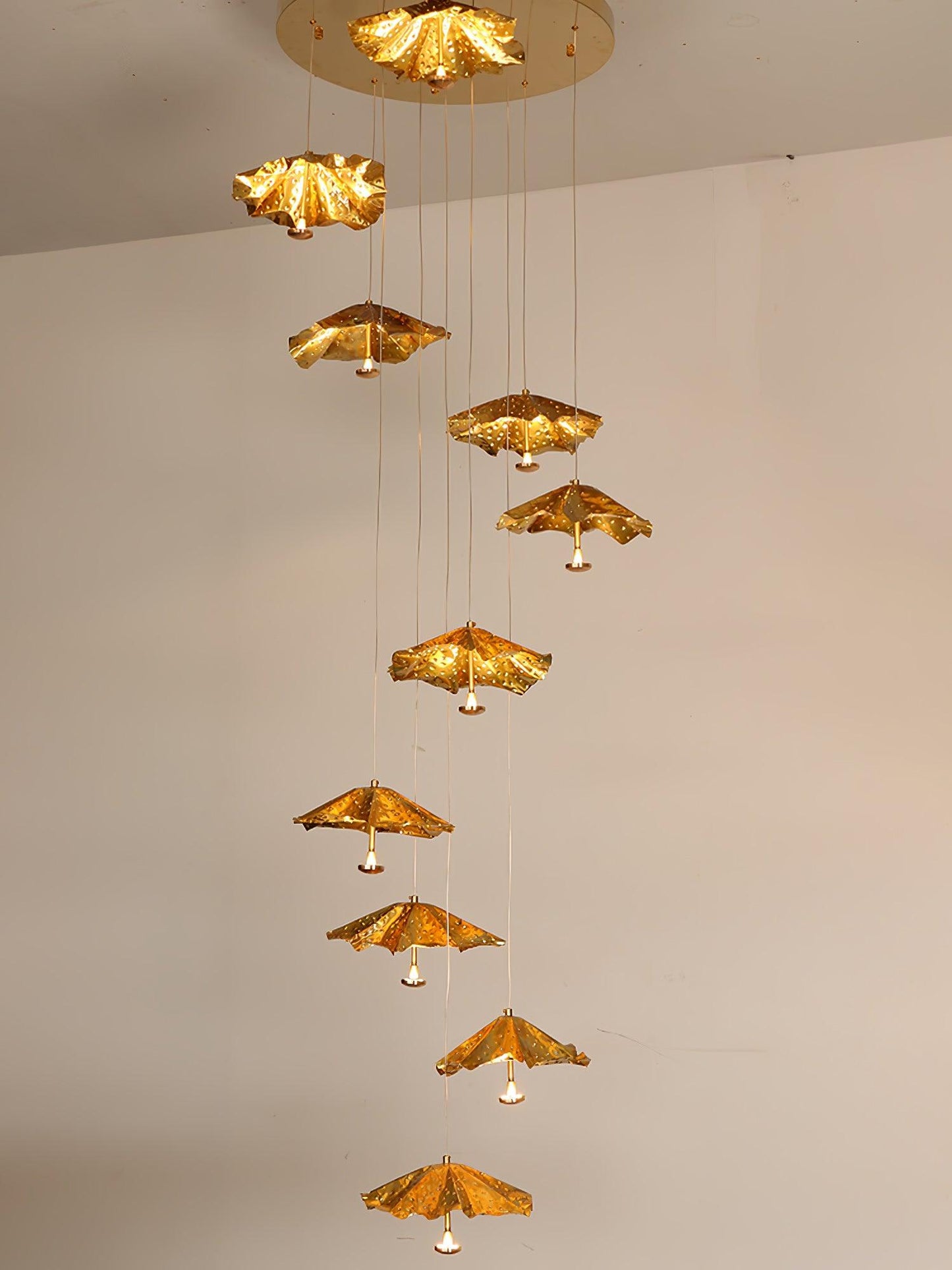 Elegant Livra Leaf Chandelier - Adjustable Height, LED Compatible