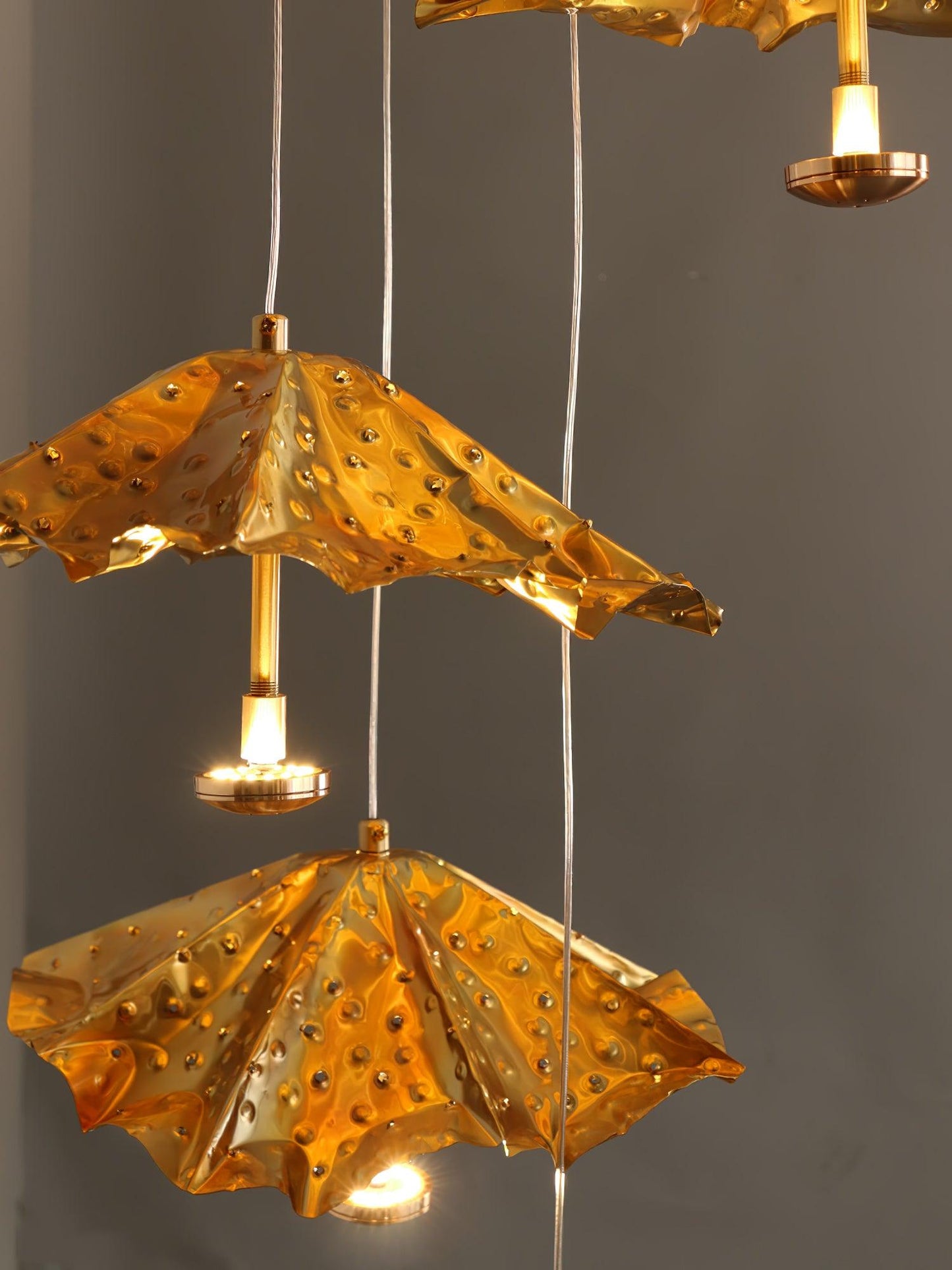 Elegant Livra Leaf Chandelier - Adjustable Height, LED Compatible