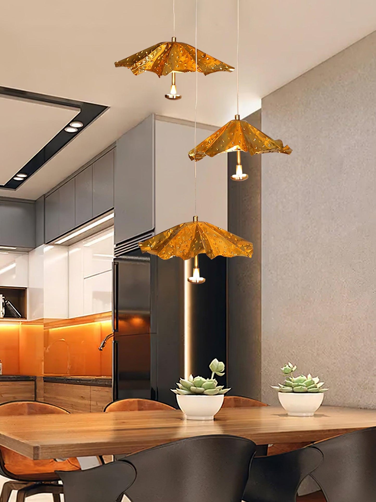 Elegant Livra Leaf Chandelier - Adjustable Height, LED Compatible