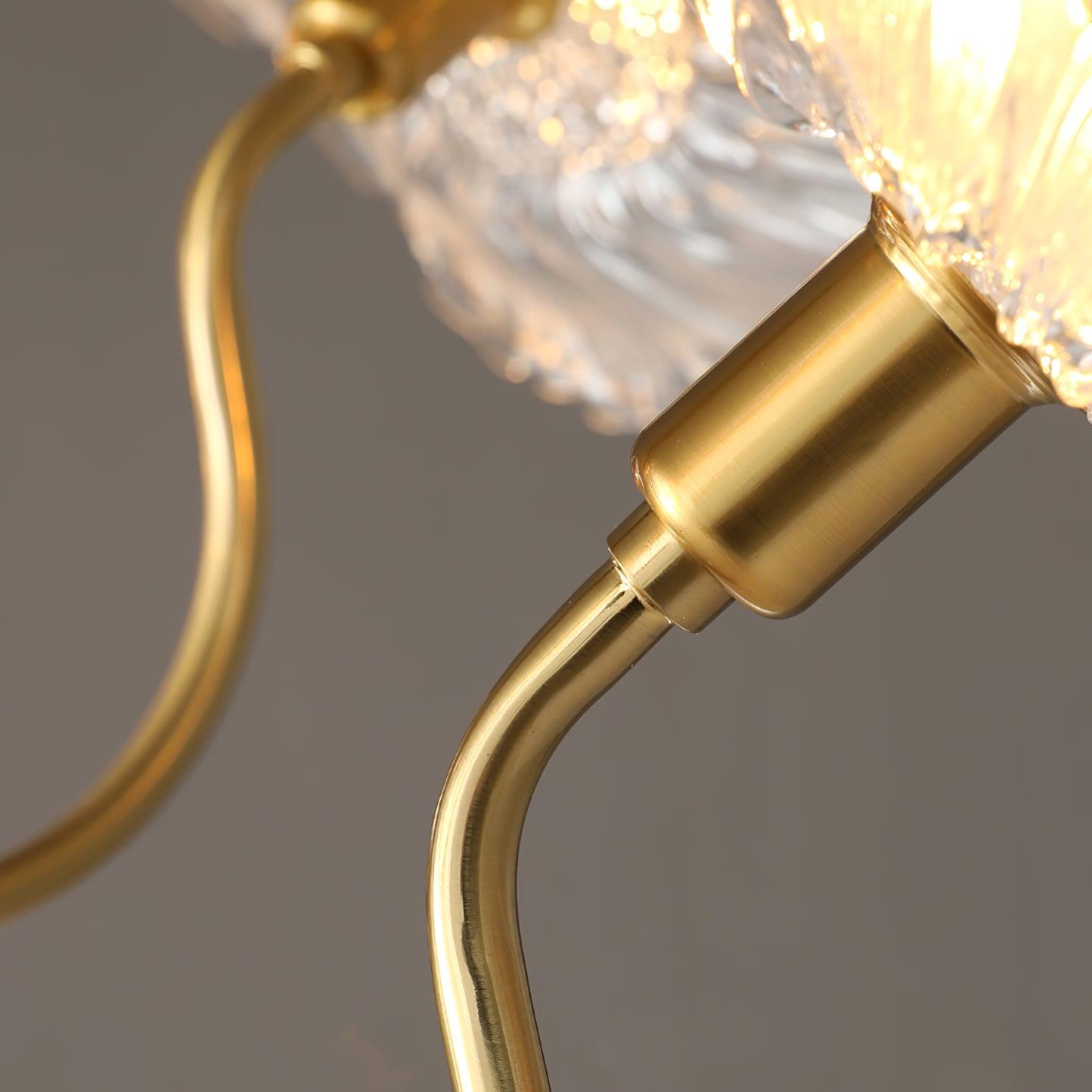 Lotus Leaf Glass Chandelier - Elegant Design with Adjustable Height