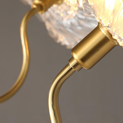 Lotus Leaf Glass Chandelier - Elegant Design with Adjustable Height