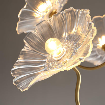 Lotus Leaf Glass Chandelier - Elegant Design with Adjustable Height