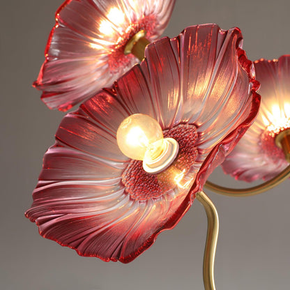Lotus Leaf Glass Chandelier - Elegant Design with Adjustable Height