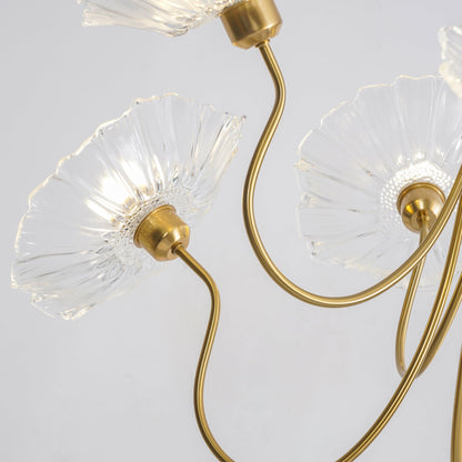 Lotus Leaf Glass Chandelier - Elegant Design with Adjustable Height