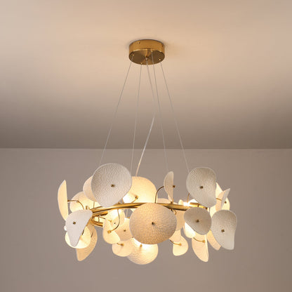 Lotus Petal Chandelier - Elegant Design with Adjustable Lighting & Cry