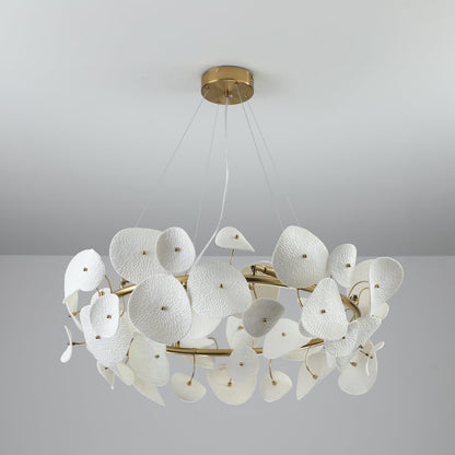 Lotus Petal Chandelier - Elegant Design with Adjustable Lighting & Cry