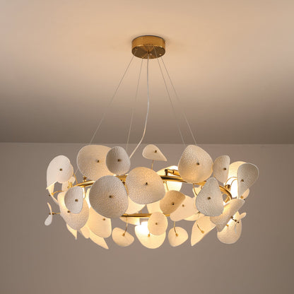 Lotus Petal Chandelier - Elegant Design with Adjustable Lighting & Cry