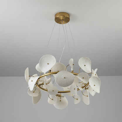 Lotus Petal Chandelier - Elegant Design with Adjustable Lighting & Cry