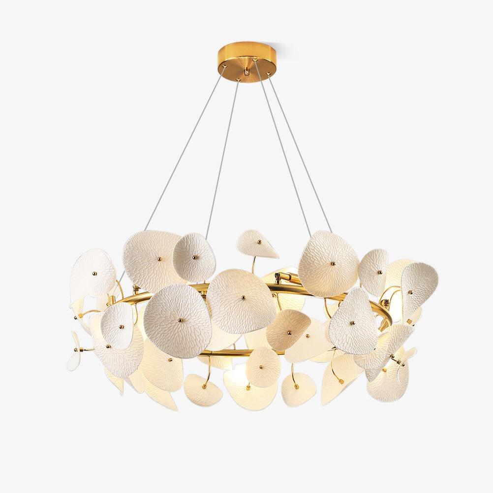 Lotus Petal Chandelier - Elegant Design with Adjustable Lighting & Cry