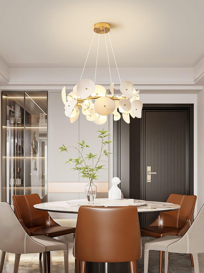 Lotus Petal Chandelier - Elegant Design with Adjustable Lighting & Cry