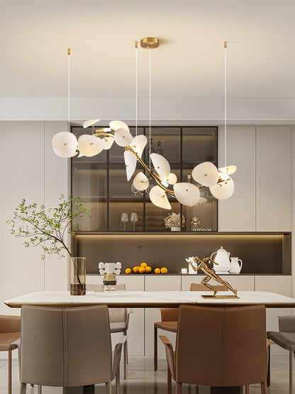 Lotus Petal Chandelier - Elegant Design with Adjustable Lighting & Cry