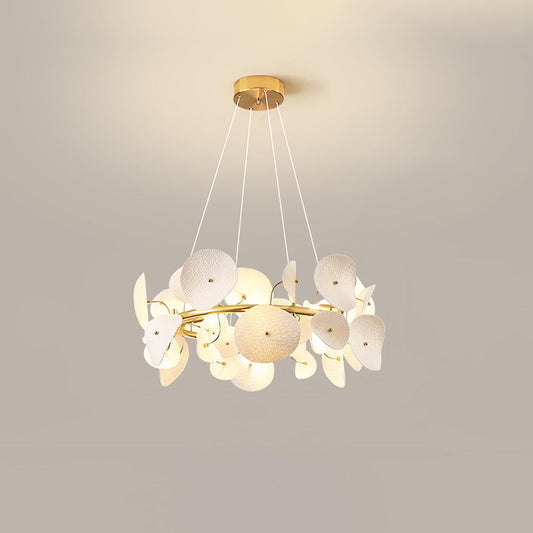 Lotus Petal Chandelier - Elegant Design with Adjustable Lighting & Cry