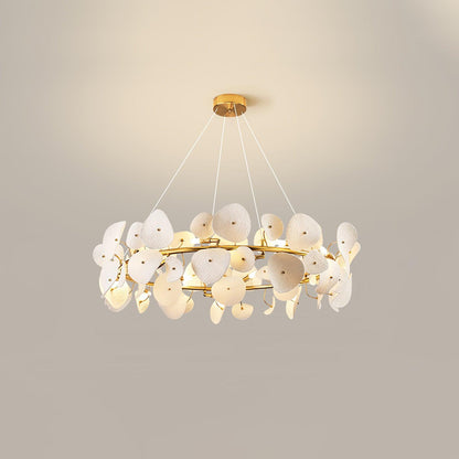 Lotus Petal Chandelier - Elegant Design with Adjustable Lighting & Cry