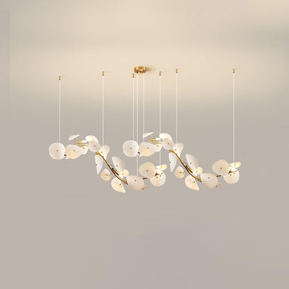 Lotus Petal Chandelier - Elegant Design with Adjustable Lighting & Cry