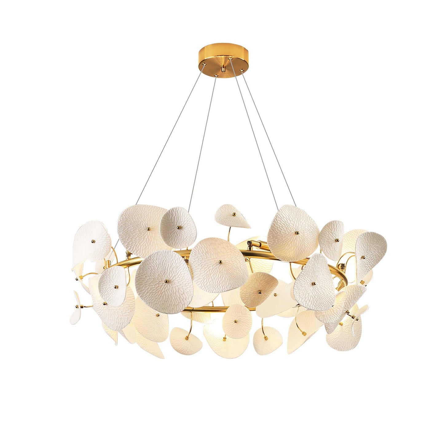 Lotus Petal Chandelier - Elegant Design with Adjustable Lighting & Cry