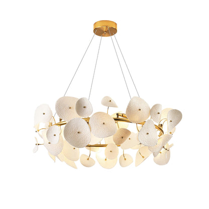Lotus Petal Chandelier - Elegant Design with Adjustable Lighting & Cry