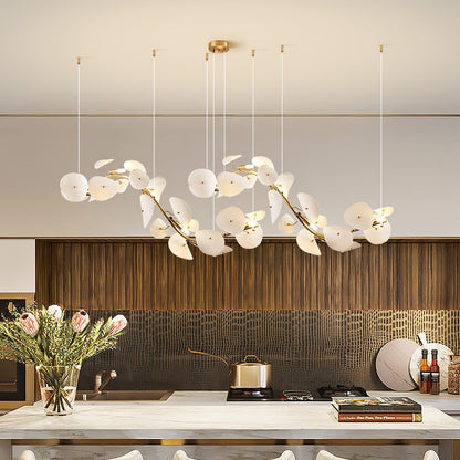 Lotus Petal Chandelier - Elegant Design with Adjustable Lighting & Cry