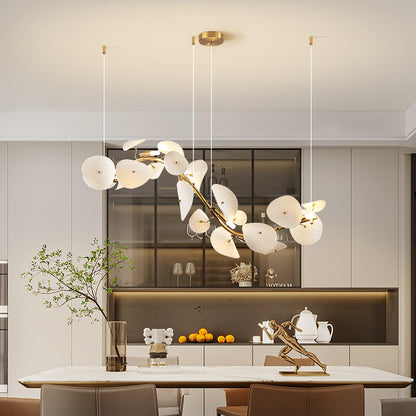 Lotus Petal Chandelier - Elegant Design with Adjustable Lighting & Cry