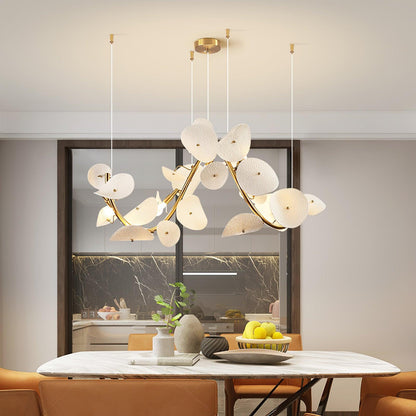 Lotus Petal Chandelier - Elegant Design with Adjustable Lighting & Cry