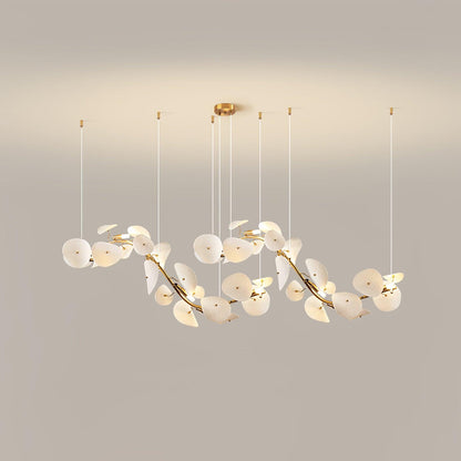 Lotus Petal Chandelier - Elegant Design with Adjustable Lighting & Cry