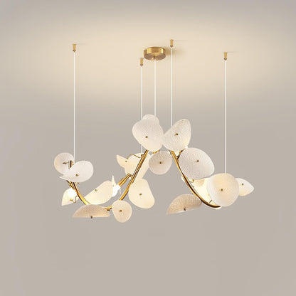 Lotus Petal Chandelier - Elegant Design with Adjustable Lighting & Cry