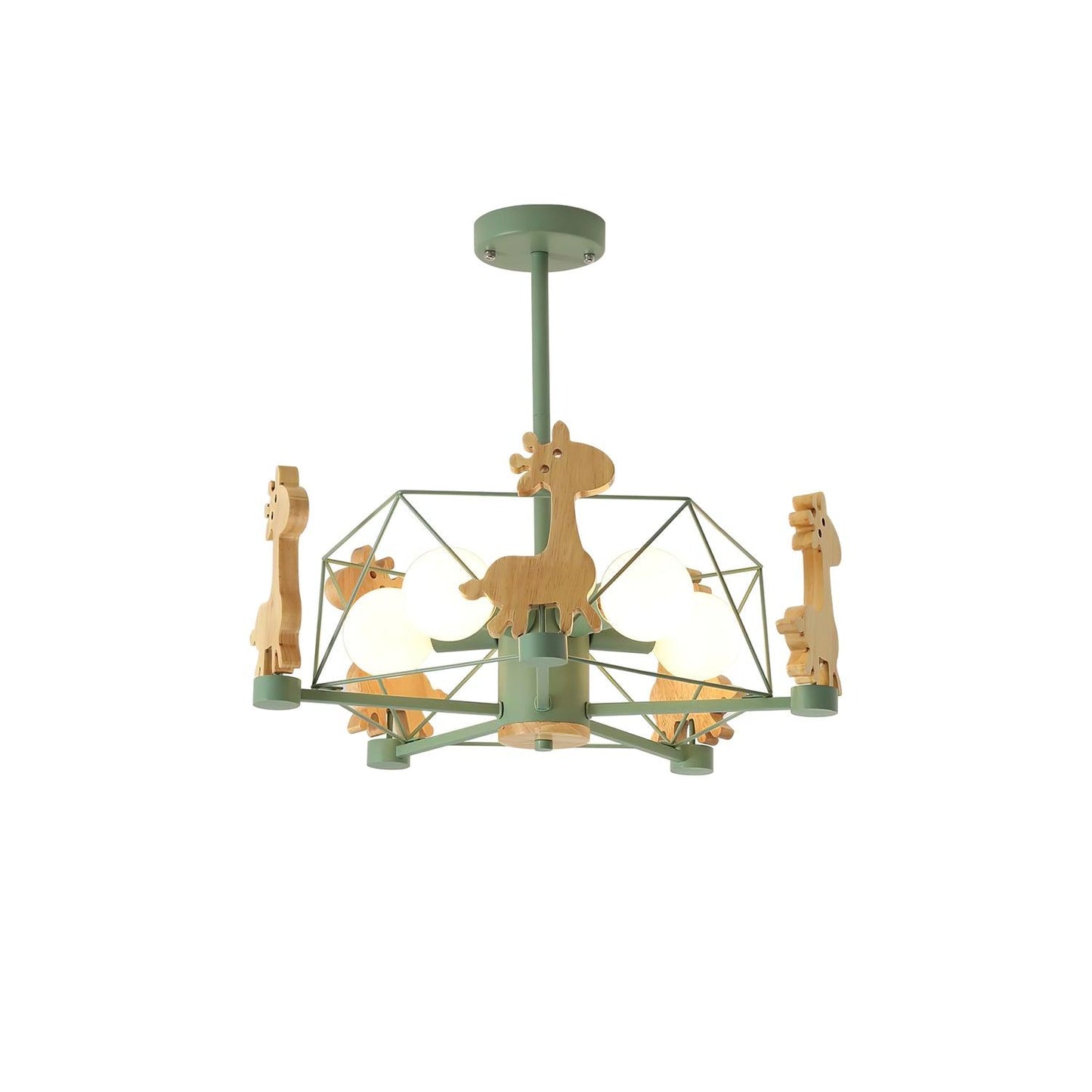 Elegant Wooden Deer Chandelier - Adjustable Height, Eco-Friendly Desig