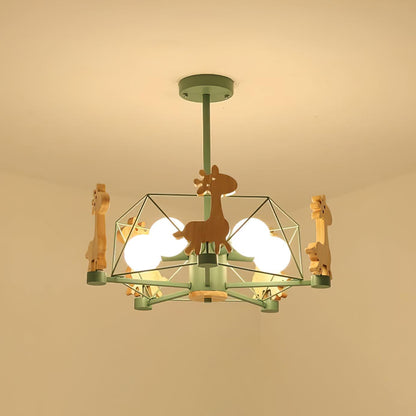 Elegant Wooden Deer Chandelier - Adjustable Height, Eco-Friendly Desig