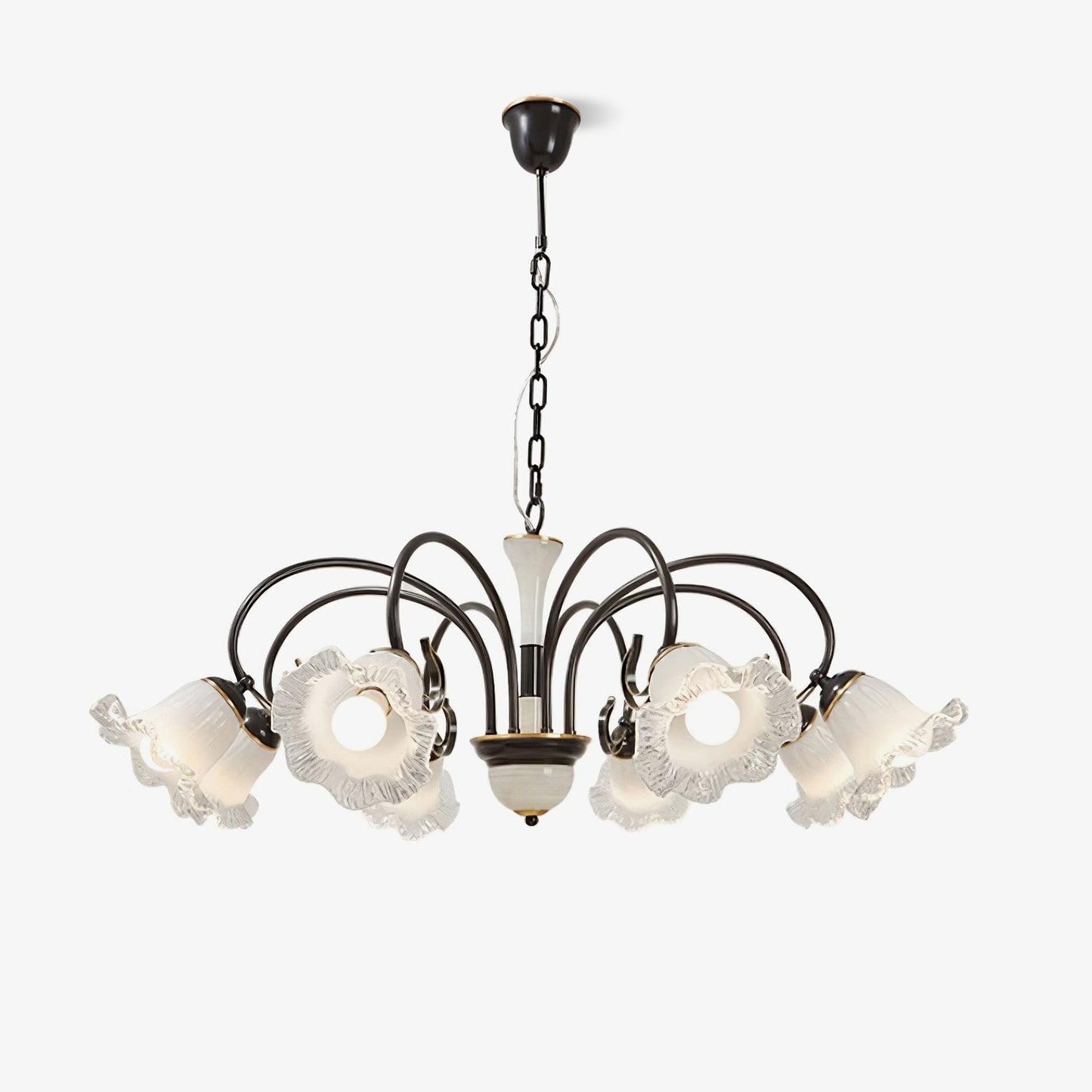 Elegant Black Chandelier - Modern Design with Adjustable Height & LED