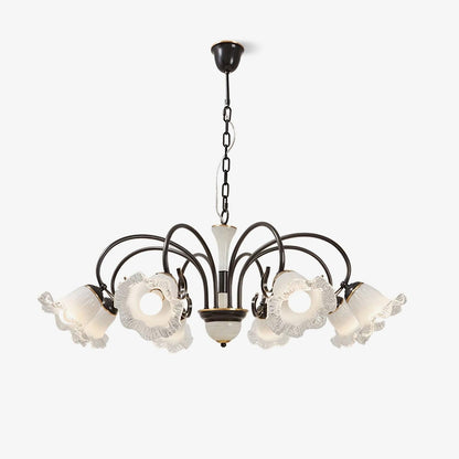 Elegant Black Chandelier - Modern Design with Adjustable Height & LED