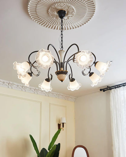 Elegant Black Chandelier - Modern Design with Adjustable Height & LED