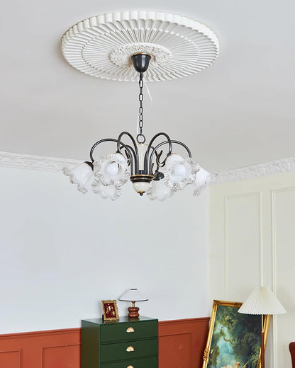 Elegant Black Chandelier - Modern Design with Adjustable Height & LED