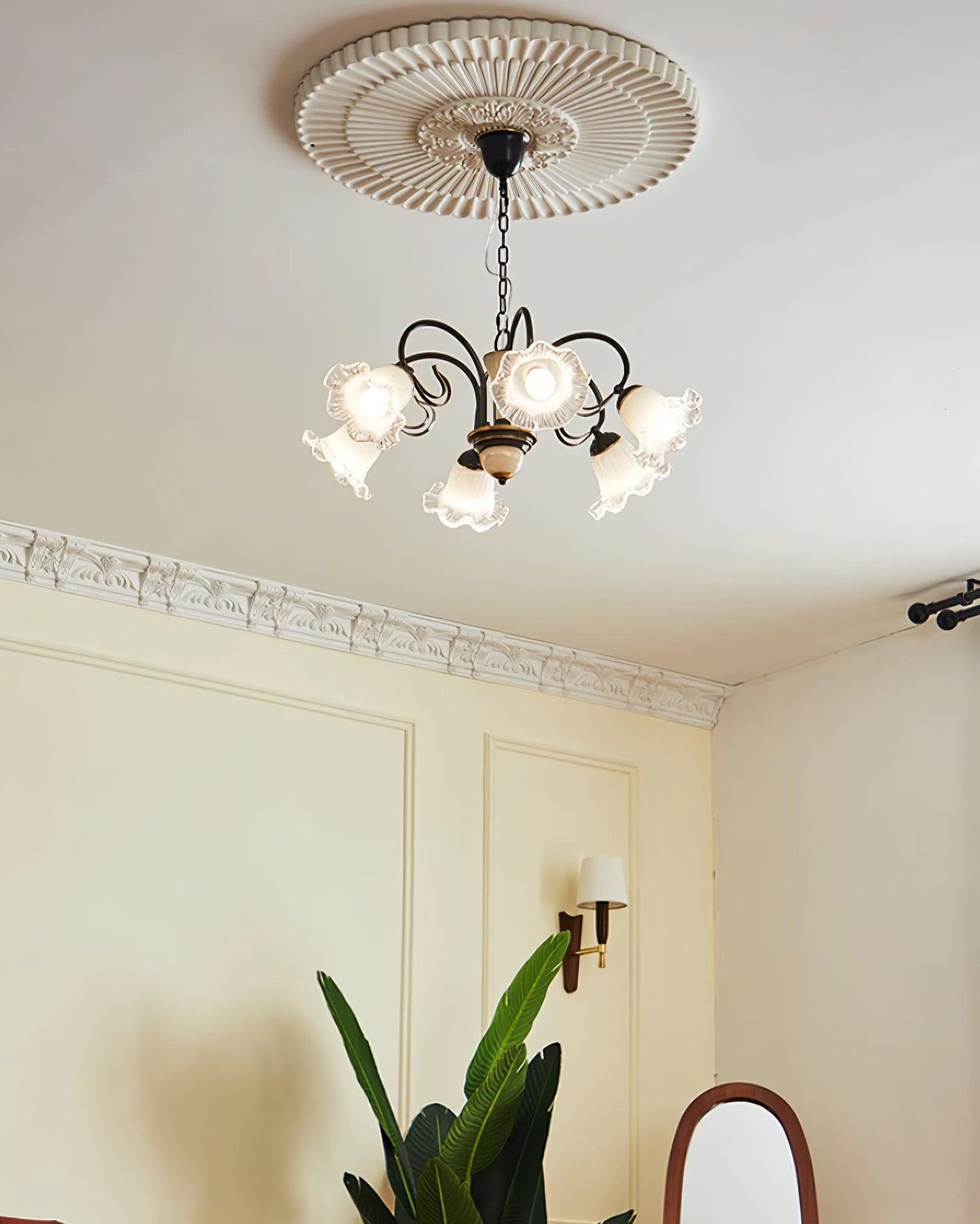 Elegant Black Chandelier - Modern Design with Adjustable Height & LED