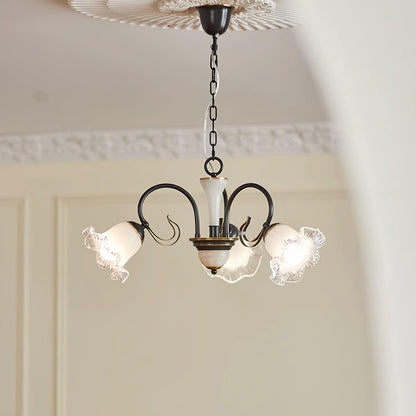 Elegant Black Chandelier - Modern Design with Adjustable Height & LED