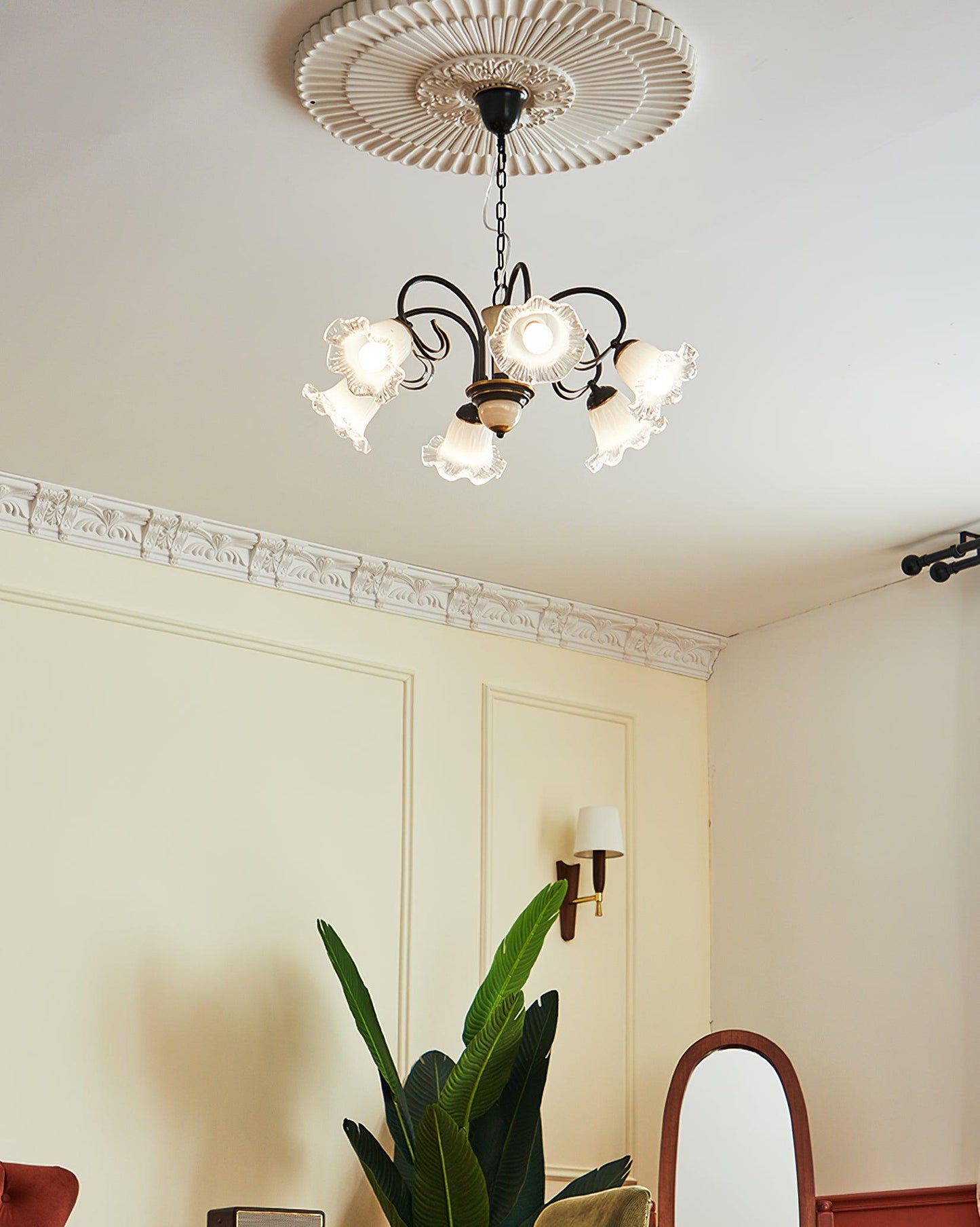 Elegant Black Chandelier - Modern Design with Adjustable Height & LED