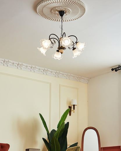 Elegant Black Chandelier - Modern Design with Adjustable Height & LED