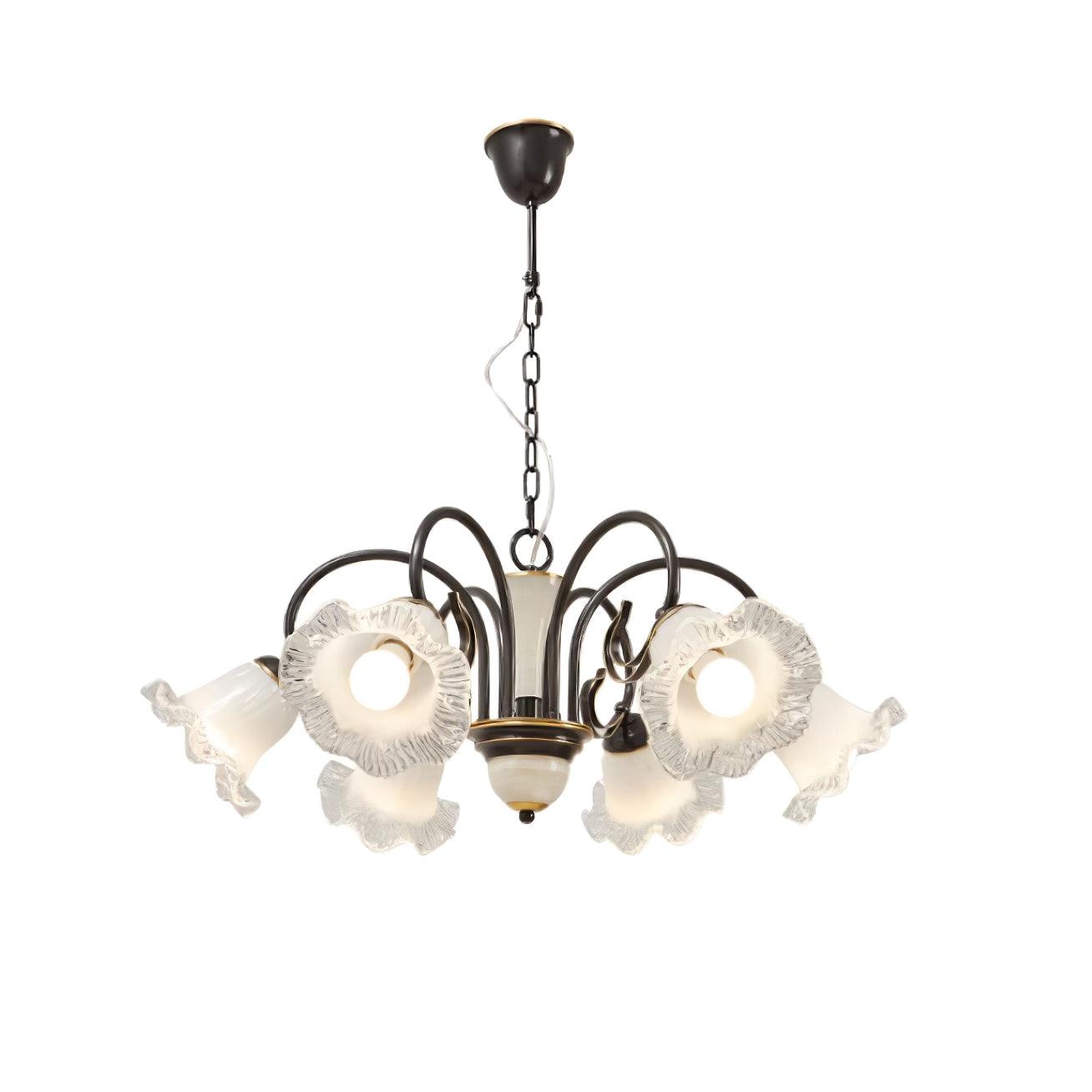 Elegant Black Chandelier - Modern Design with Adjustable Height & LED
